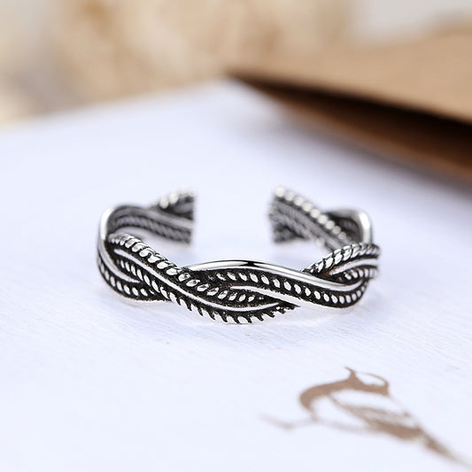 Open Adjustable Ring Plait Mahua Tail 925 Silver Partial Ring Fits Size 10 To 18 With Open Design For Easy Fit Everyday