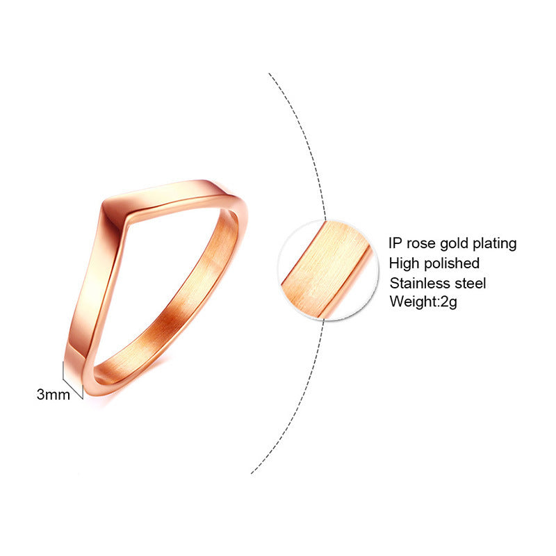 Womens Geometric Ring Titanium Steel Band Not Inlaid Design Durable Stylish Statement Ring Everyday JewelryPro