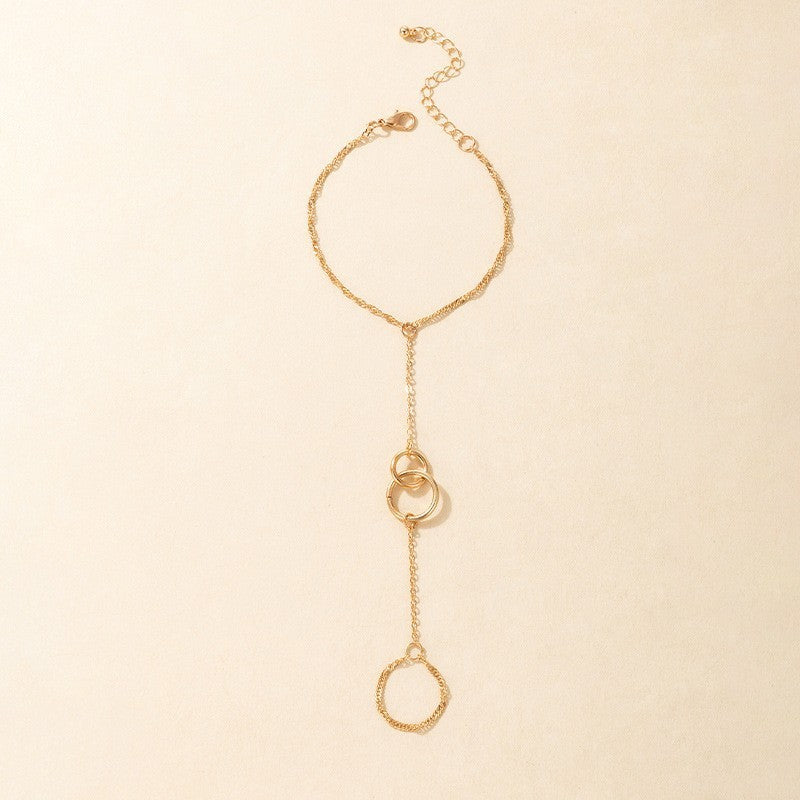 Womens Finger Chain Bracelet Hand Chain Bohemian Jewelry Ethnic Geometric Alloy Round Elements For Daily Style