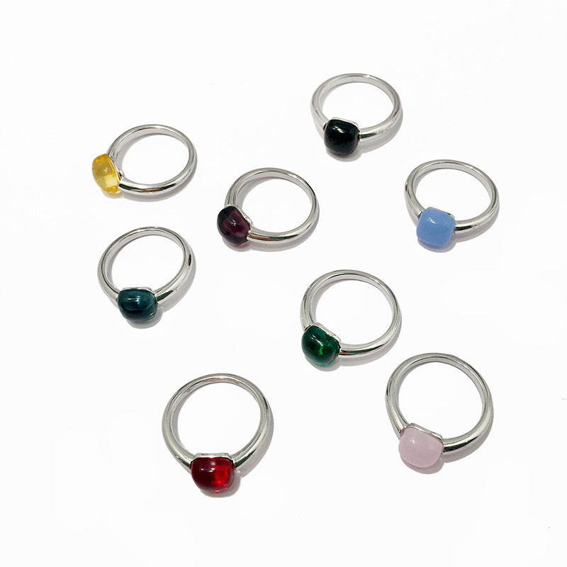 Exotic Copper Geometric Ring For Women Electroplated Metal Jewelry Korean Design Exquisite Accessory Daily Wear