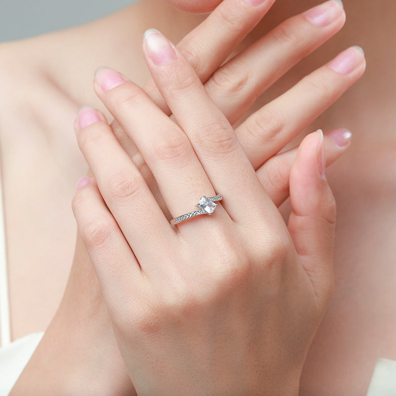 Womens Sterling Silver Ring Gold Plated With Gemstones And Simulated Diamonds For Anniversary Engagement Shine