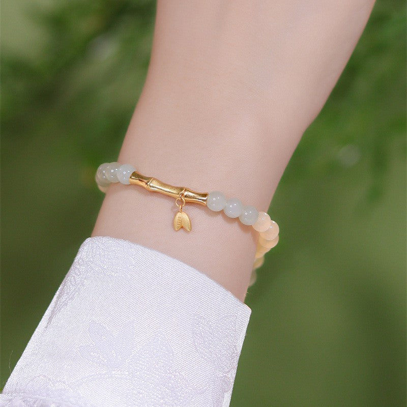 Beaded Vintage Electroplated Alloy Bracelet With Geometric Circle Triangle Wave Dot Charms Fashion Jewelry Art