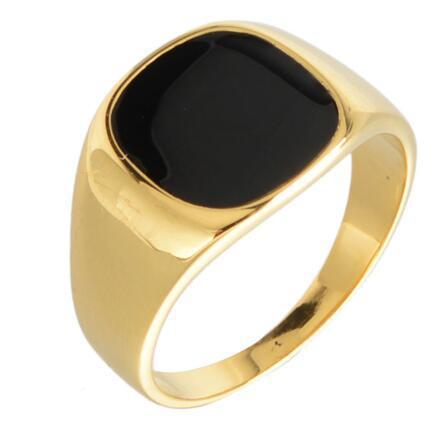 Titanium Steel Cast Black Oval Epoxy Stainless Steel Ring