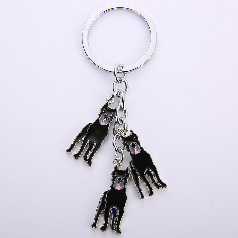 Unisex Metal Dog Bone Key Chain With Paw Print Charm Great Dane German Shepherd Key Ring With Durable Clip Pro