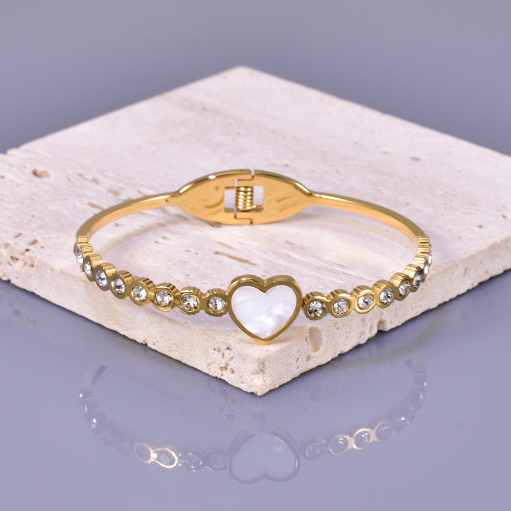 Women Titanium Steel Bracelet 18K Plated Snowflake Charm