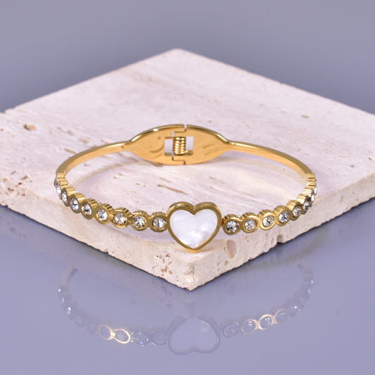 Women Titanium Steel Bracelet 18K Plated Snowflake Charm