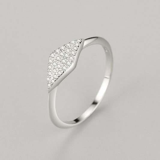 Sterling Silver Ring With Gemstones Diamond Cut Geometric Design Lightweight 925 Band Jewelry For Women Classy