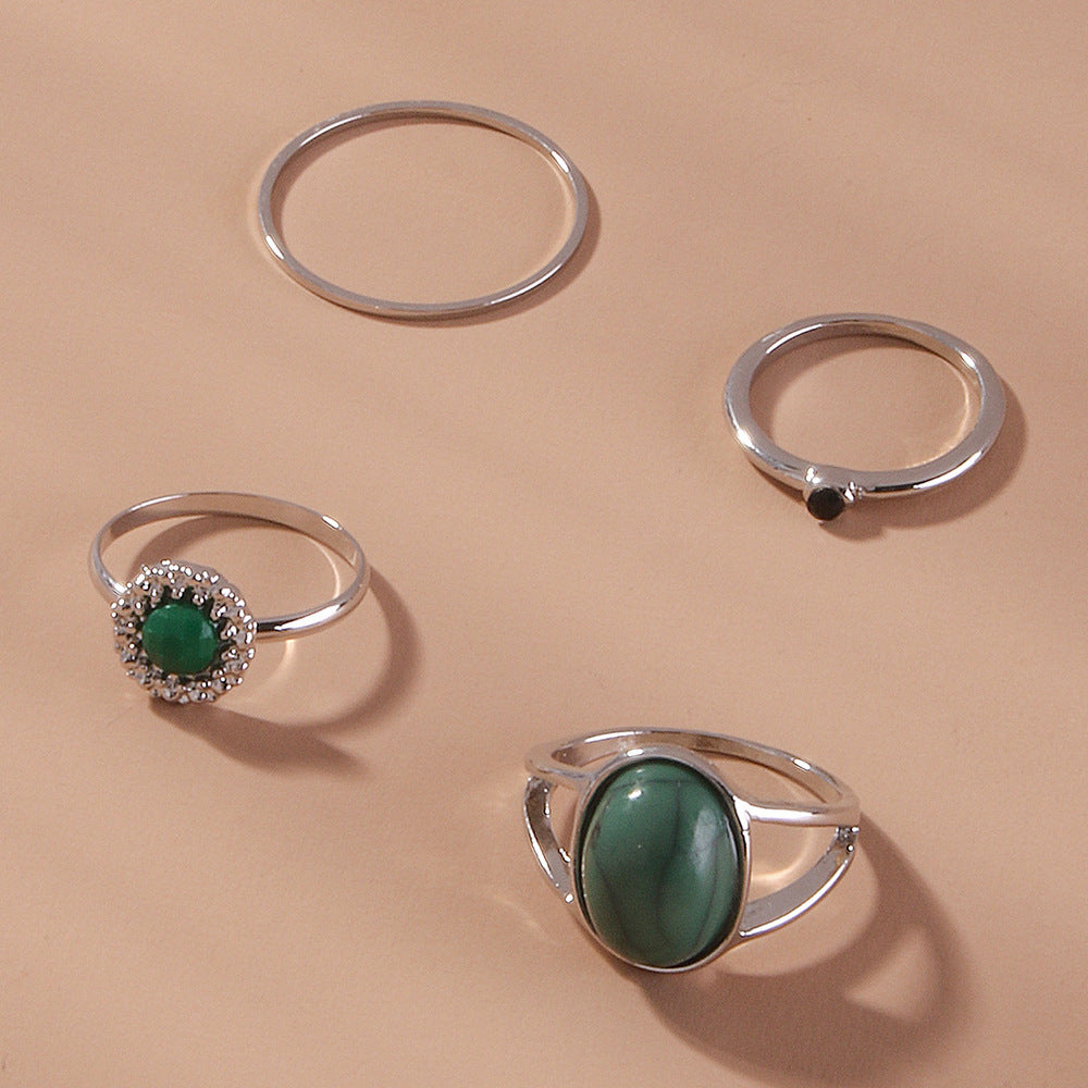 Simple Fashion Alloy Ring For Women In Gold Or Silver Tone Geometric Resin Jewelry For Everyday Style GiftIdea