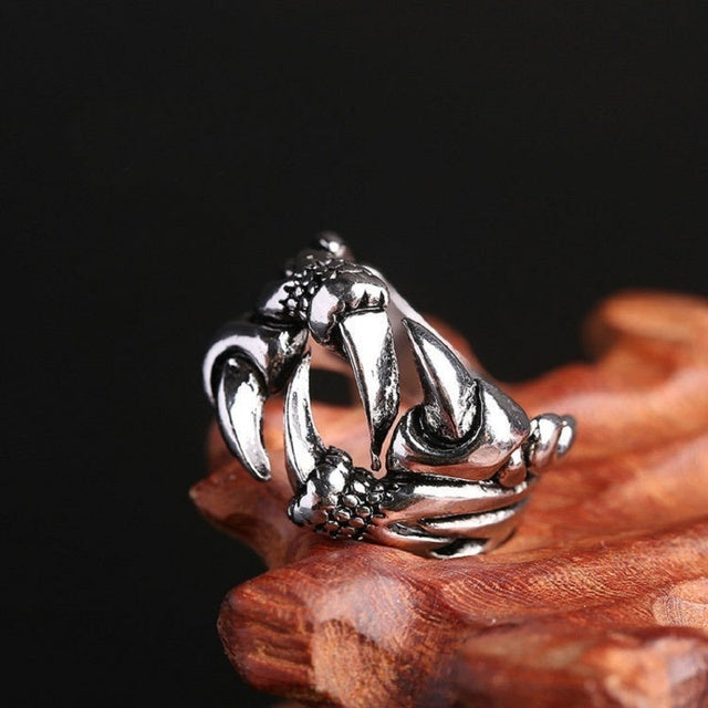 Womens Fashion Rings Set Retro Punkish Gothic Snake Dragon Animal Design Adjustable Alloy Rings Silver Jewelry