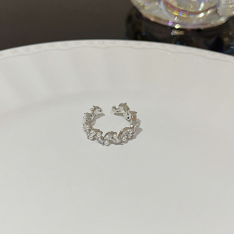 Open Ring For Women Butterfly Zircon Inlaid Copper Ring With Bow Square Heart Elements Fashion Jewelry Sparkle