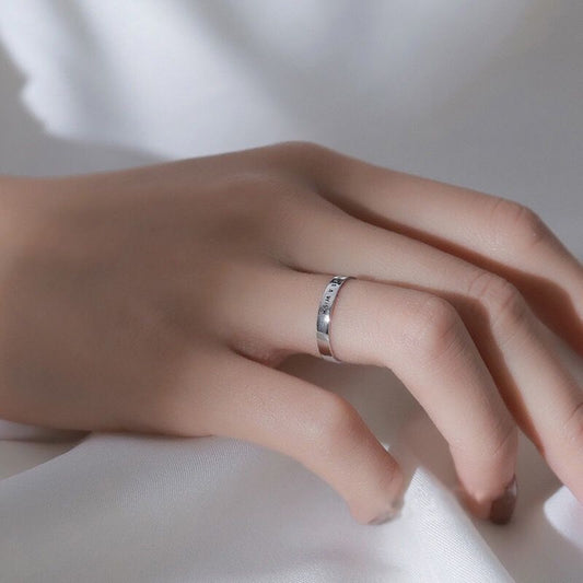 Womens Adjustable Initial Letter Ring Vintage Silver Open Design Copper Alphabet Ring for Women Timeless Style