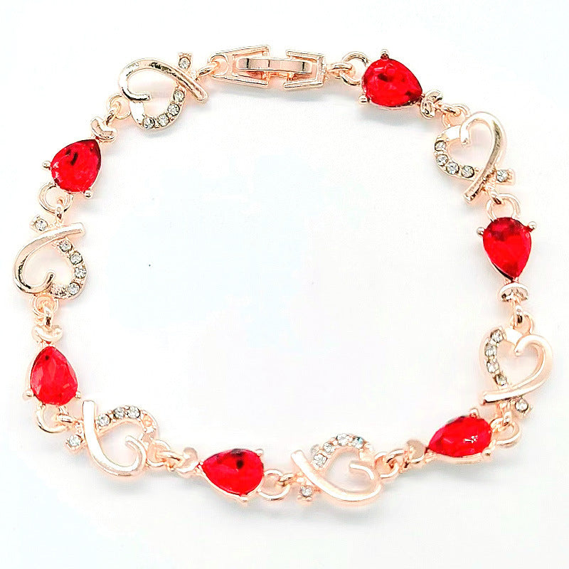 Womens Elegant Hollow Flower Bracelet Rhinestone Inlay Alloy Bangle for Wedding Party Jewelry Geometric Shape