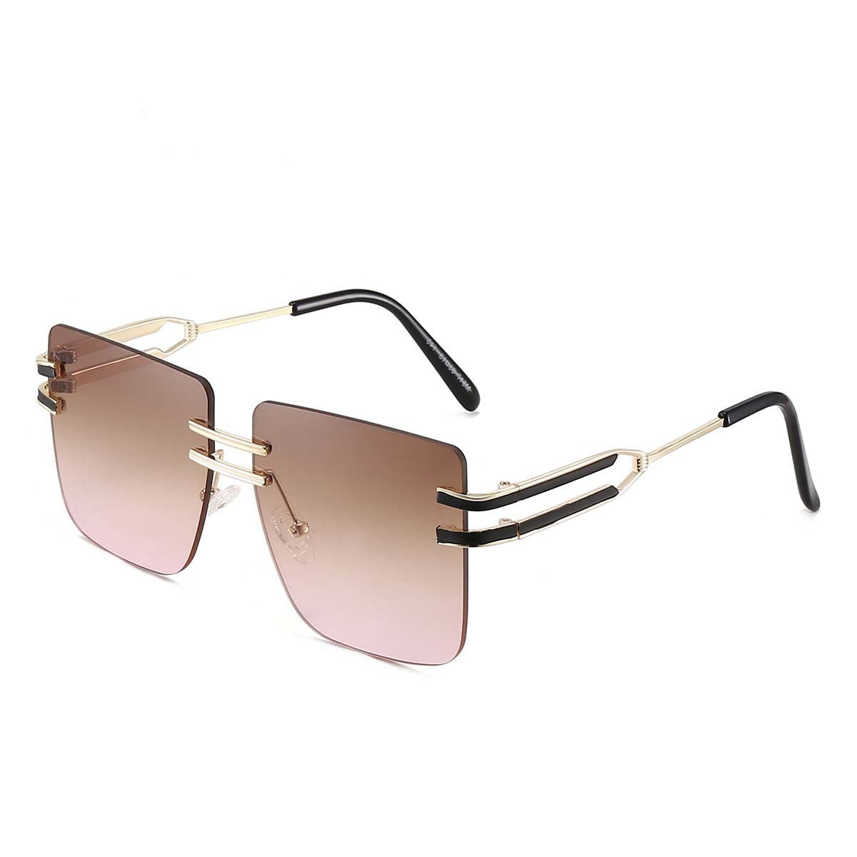 Frameless Sunglasses UV400 Protection for Women and Men Metal Frame Fashion Eyewear Personality Leisure Design