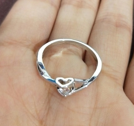 Womens 925 Sterling Silver Ring Korean Star Micro Inlay Zircon Diamond Heart Jewelry Fashion Korean Style Ring