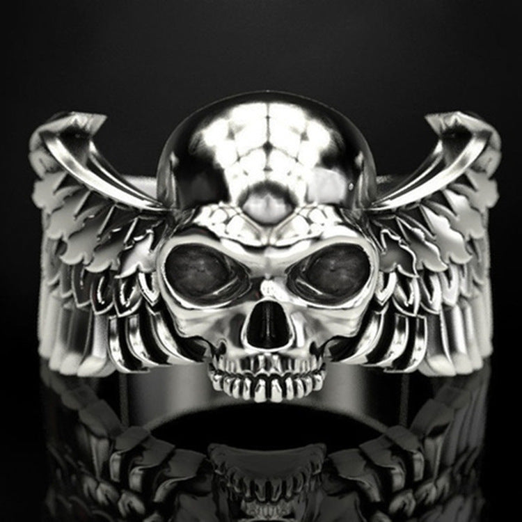 Mens Skull Ring Fashion Alloy Electroplated Gothic Punk Rock Biker Jewelry Ring Gift For Him For Him Bold Look