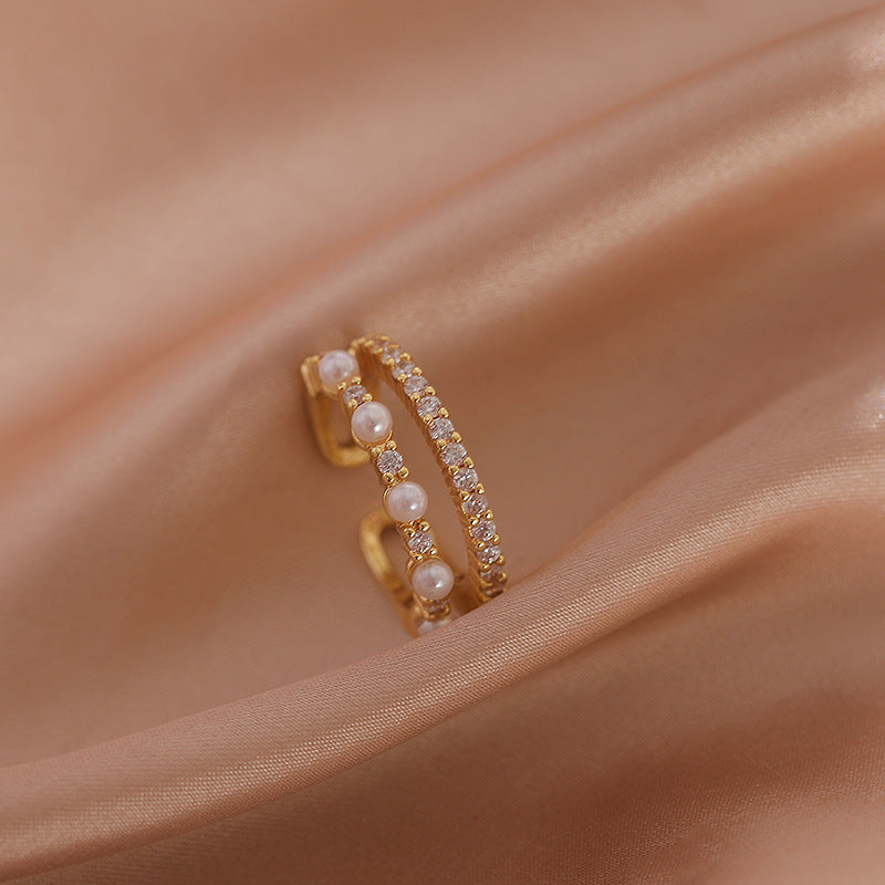 Womens Emerald Ring Geometric Retro Design Luxury Adjustable Copper Alloy Plated Jewelry Inlaid Artificial Stones