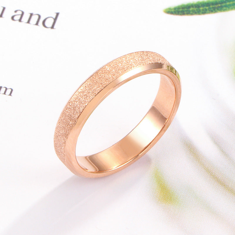 Unisex Titanium Steel Ring Silver Rose Gold Band Everyday