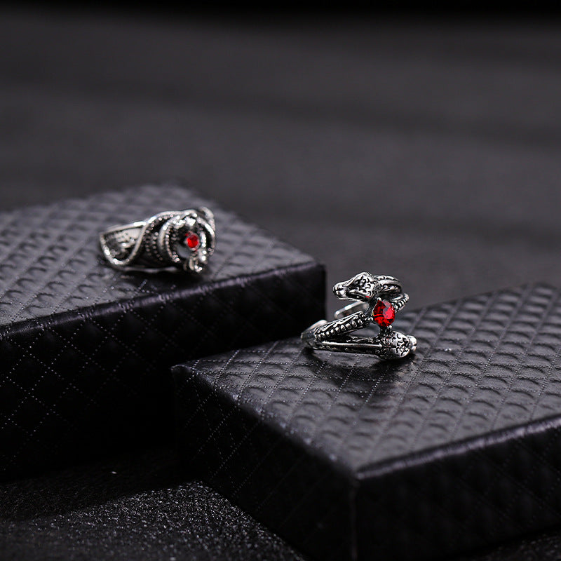 Unisex Winding Snake Ring Bracelet Vintage Adjustable Retro Snake Ring Zinc Alloy Metal National Fashion Jewelry