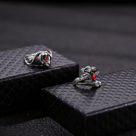 Unisex Winding Snake Ring Bracelet Vintage Adjustable Retro Snake Ring Zinc Alloy Metal National Fashion Jewelry