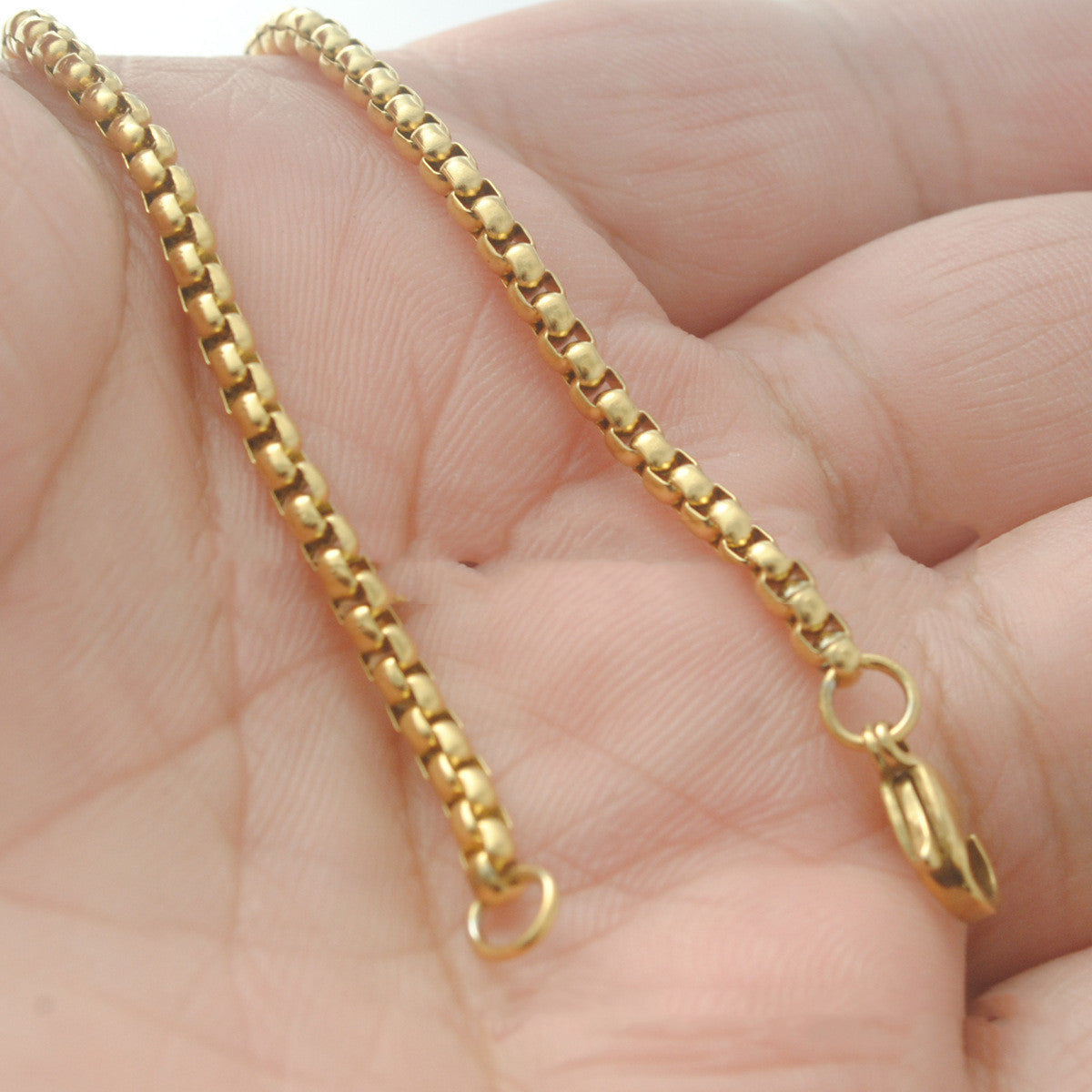 Gold Stainless Steel Bracelet Square Pearl Unisex Jewelry