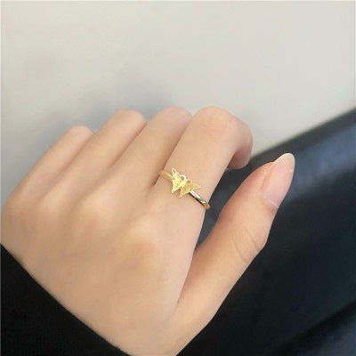 Geometric Ring Set for Women Alloy Rings for Index Finger European American Style Temperament Jewelry Set Gold