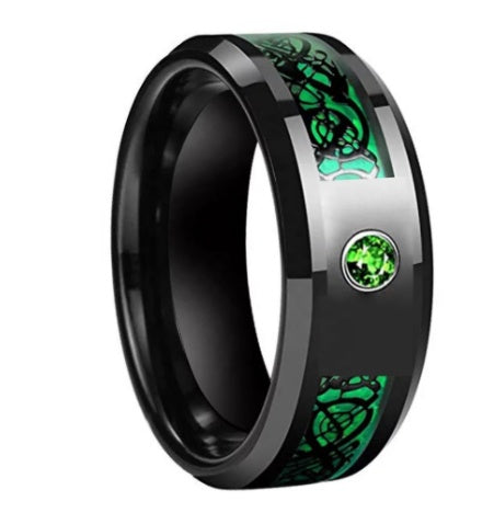 Unisex Luminous Ring In Red Purple Green Blue Tungsten Stainless Steel Jewelry With Durable Night Glow For Daily Use
