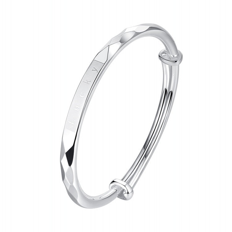 Copper Bracelet For Women Engraved English Letter Design Electroplated Finish Elegant Charm Jewelry Cute Everyday Wear