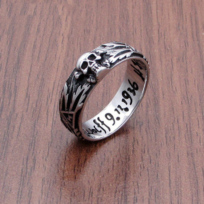 Stainless Steel Punk Skull Ring For Men Women Vintage Carved Personality Couple Jewelry Durable Accessory Quality