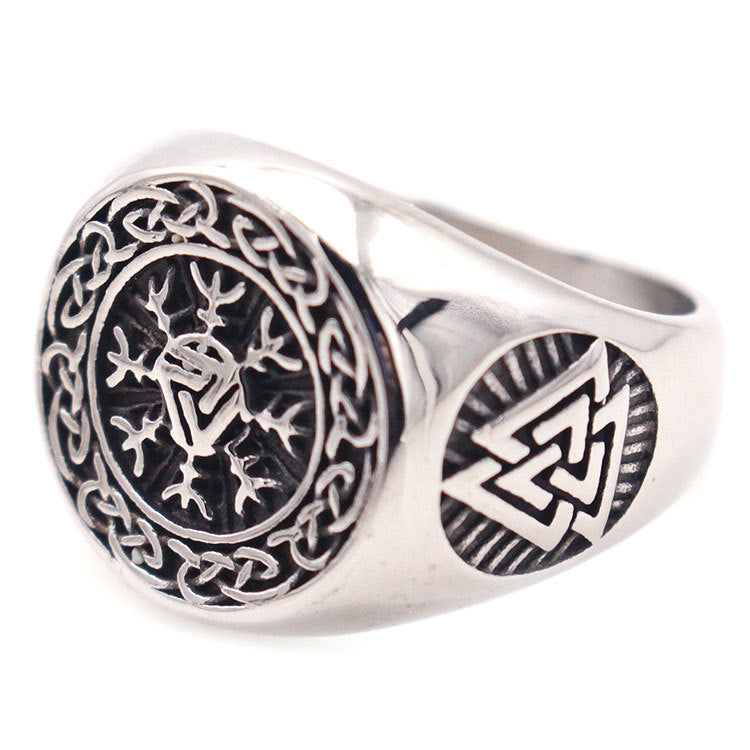 Viking Round Harpoon Stainless Steel Ring
