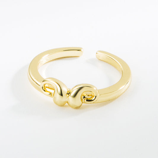 Geometric Copper Couple Ring Inlaid Electroplated Promise Engagement Jewelry Unisex Gift For Couples Style Now