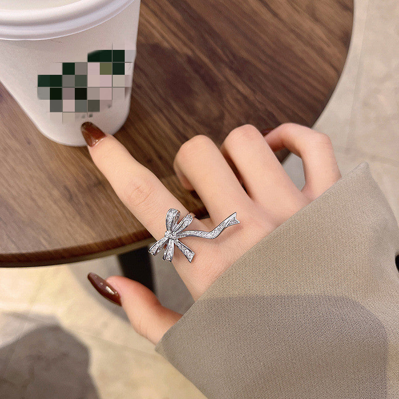 Womens Adjustable Double Layer Copper Ring Geometric Style Korean Fashion Jewelry Silver Copper Ring For Women