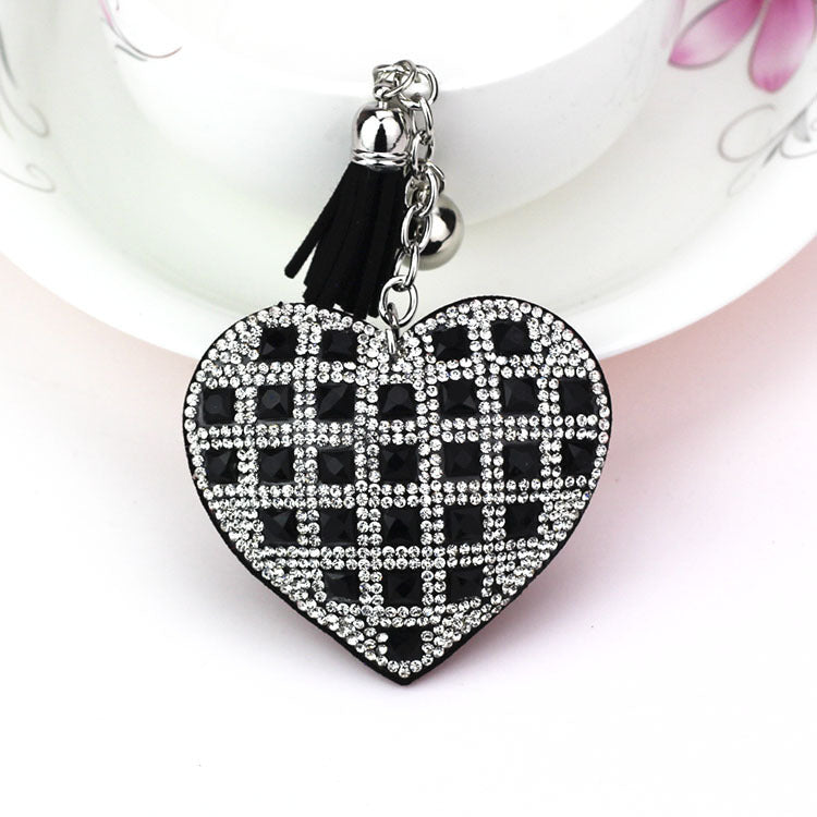 Pendant Keychain With Diamond Accent European Gift Korean Velvet Key Chain Blue Yellow Purple Pink Black Crystal
