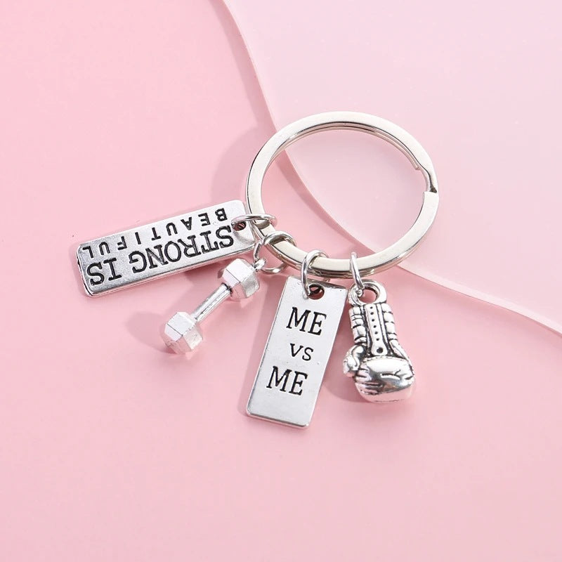 Metal Barbell Keychain Boxing Glove Charm Ornament Classic Gift For Christmas Valentines Day New Year Seasonals