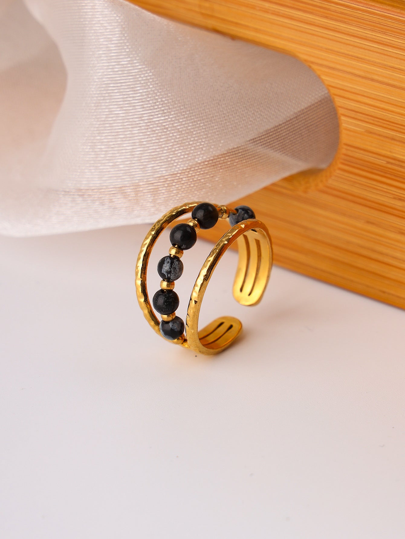 Antique Style Ring Special Interest Design Retro U Shape Stainless Steel Jewelry Wholesale Colorful Finish For Women