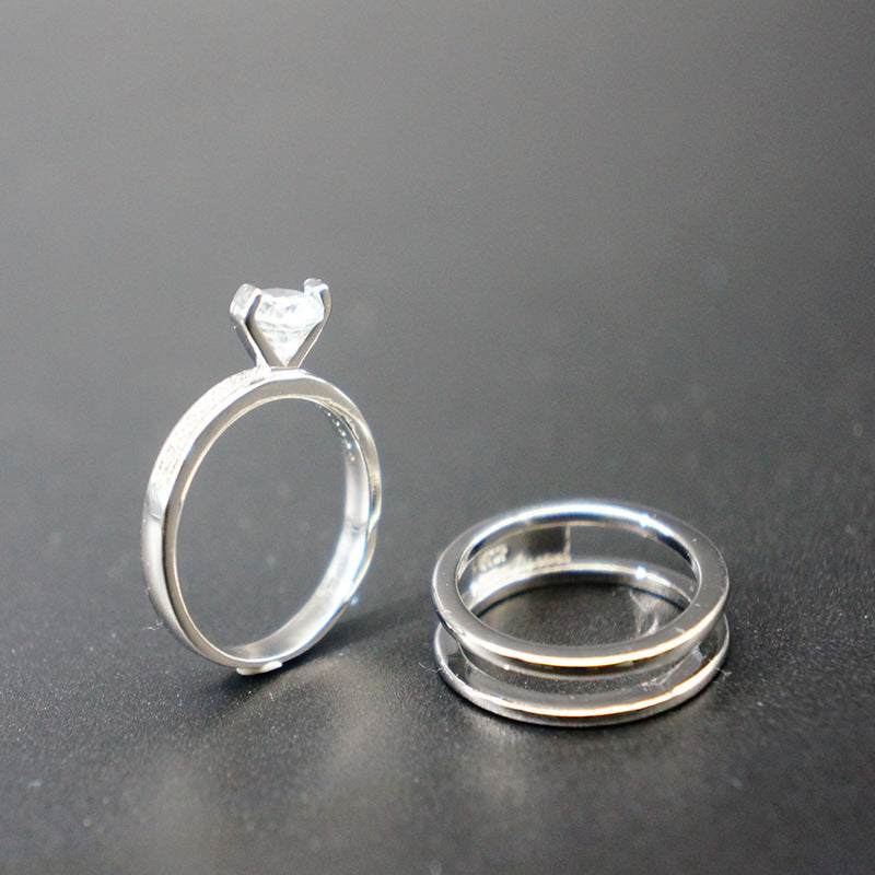 Womens Zircon Micro Set Geometric Ring Copper Inlay For Everyday Wear And Special Occasions Elegant Accessory Piece