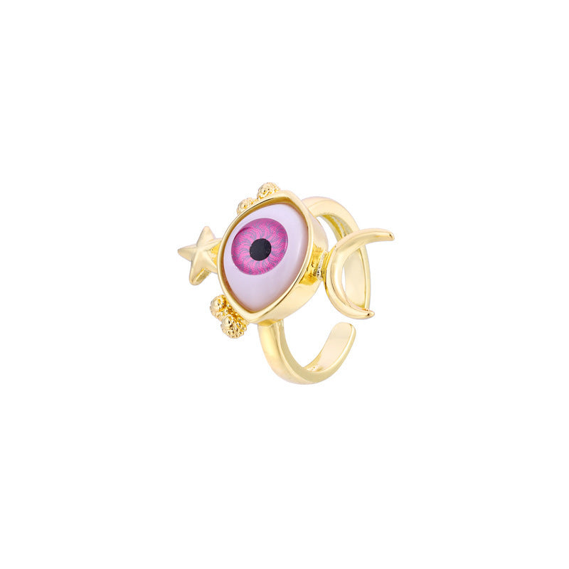Evil Eye Ring Adjustable Vintage Geometric Dripping Oil Jewelry Gift For Men Women Durable High Quality Accessory