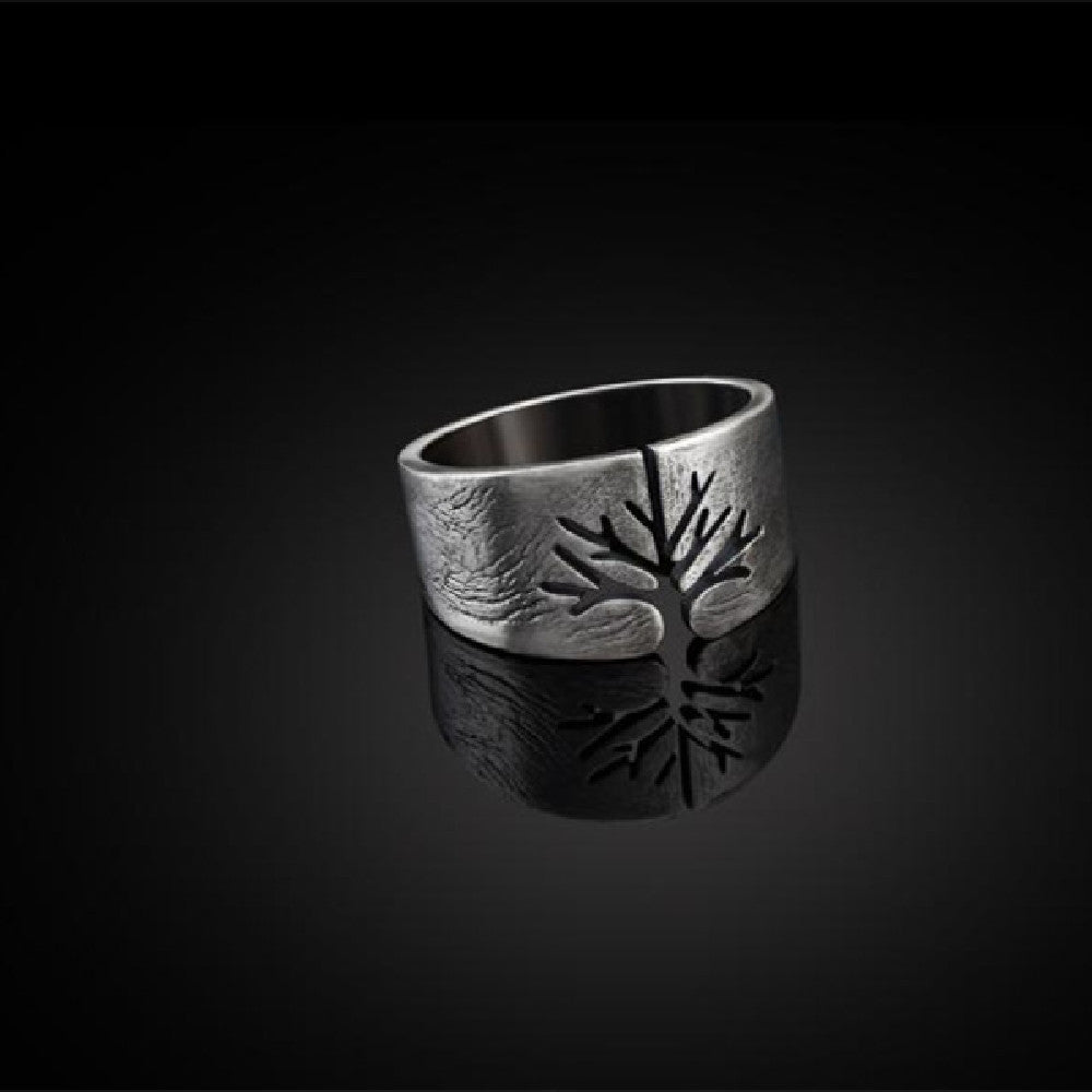 Tree of Life Geometric Alloy Ring for Women and Men Fashion Statement Wedding Band Anniversary Electroplated 2