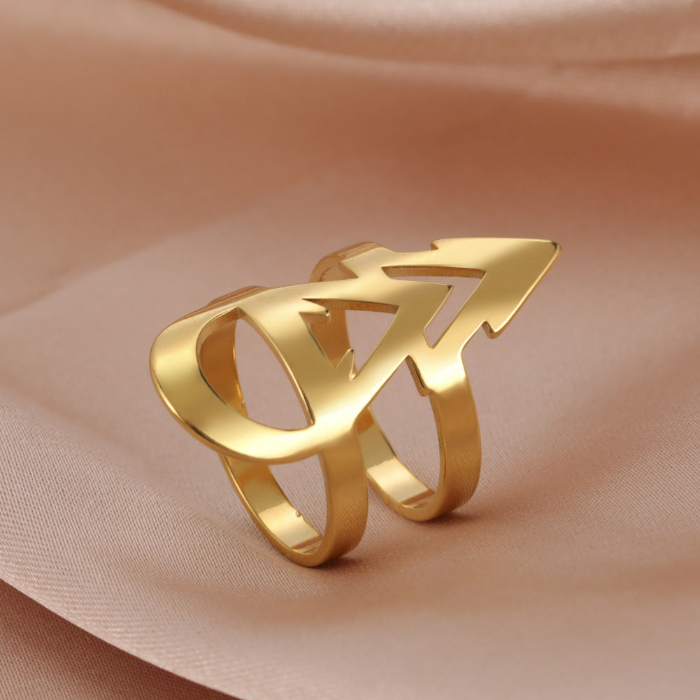 Arrow Ring Stainless Steel Unisex Jewelry Silver Rose Gold