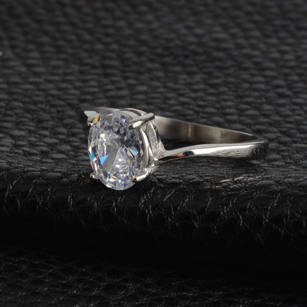 Women's Stainless Steel Heart Ring with 5A Zircon Stone Engagement Ring Perfect Gift for Her Geometric Metal Ring Available in Sizes 5 6 7 8 and 9