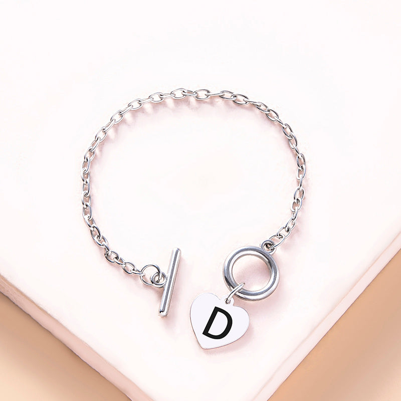 Womens Silver Stainless Steel Link Chain Bracelet With Heart Charm And Buckle Clasp Fashion Jewelry For Ladies