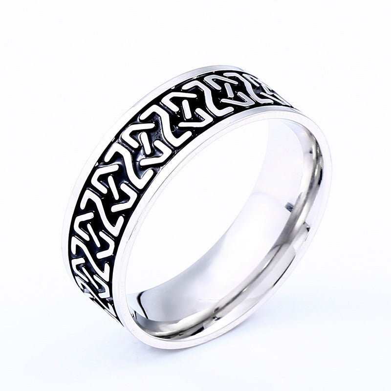 Unisex Viking Skull Design Stainless Steel Ring8mm Band For Everyday Wear Sizes 7 8 9 10 11 12 13 Gift For You Today