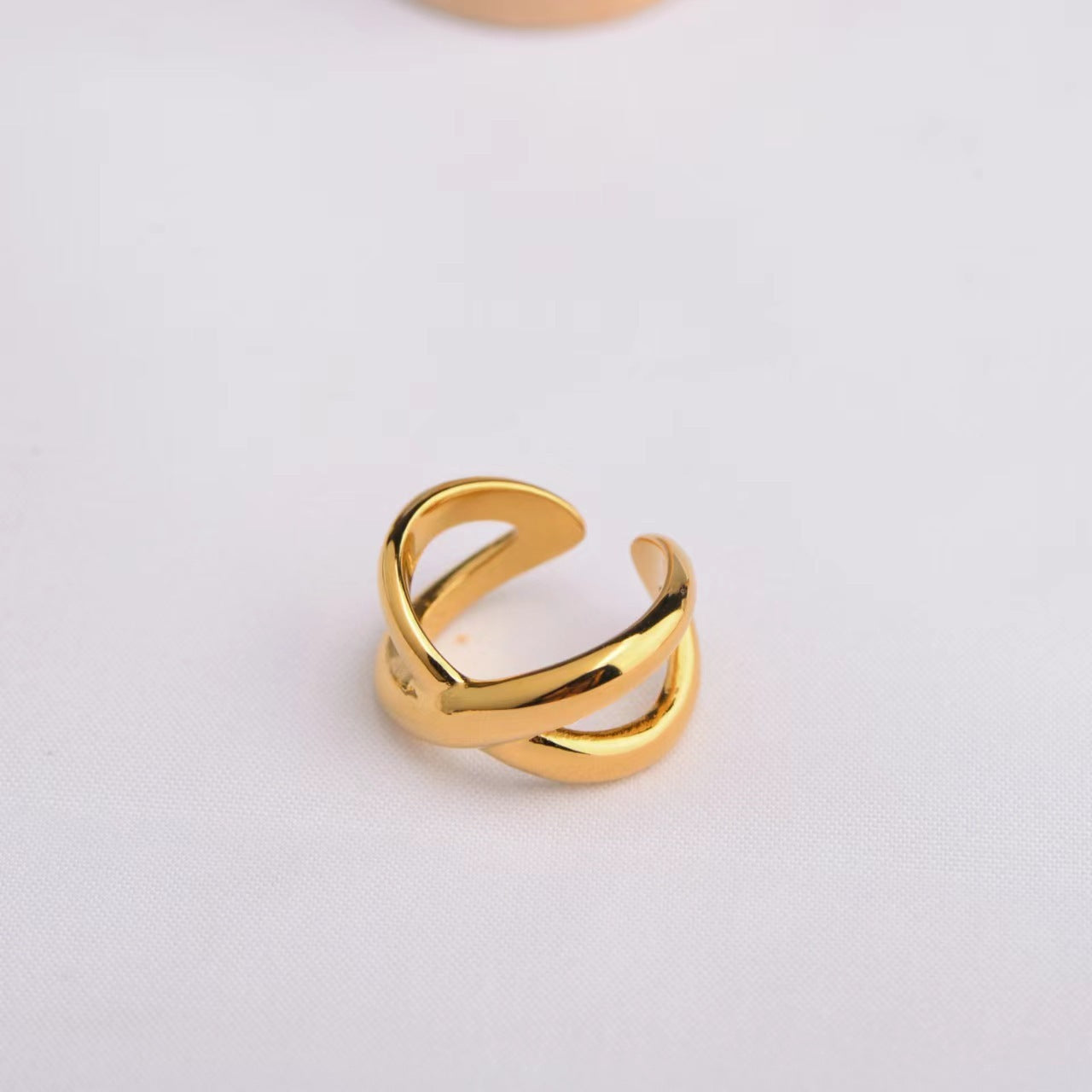 Womens Stainless Steel Gold Ring Multilayer Coil Cross Geometric Design For Everyday Wear Size 6 7 8 For Daily Use