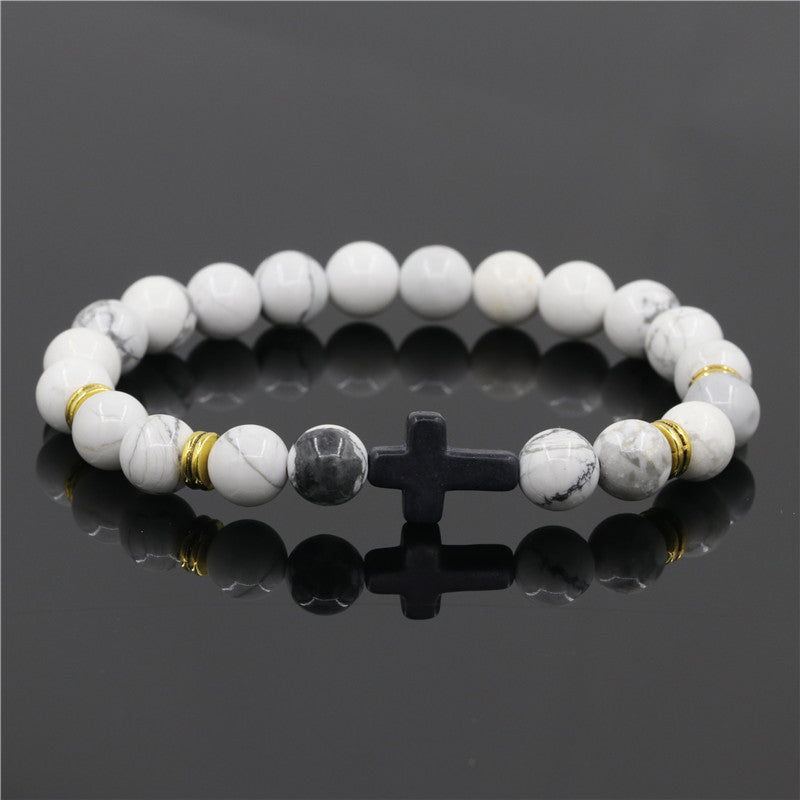 Unisex Natural Stone Beaded Bracelet Alloy Accent 8mm Beads For Men And Women Color Variants Perfect Accessory