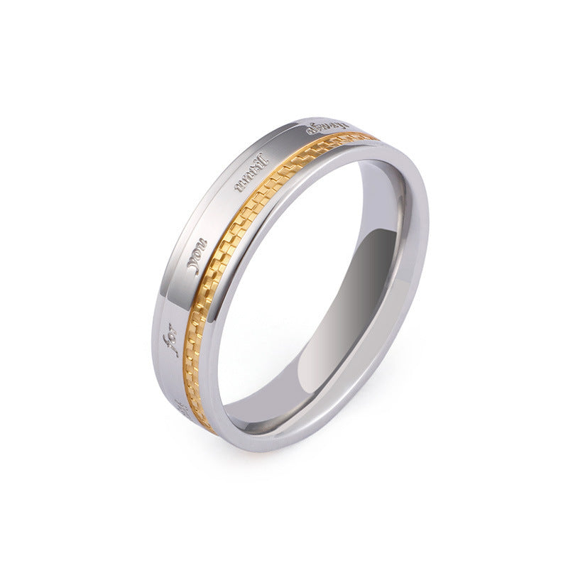 Couples Titanium Steel Rings Geometric Electroplated Gold For Women And Men Fashion Gift For Women And Men Gift Gift