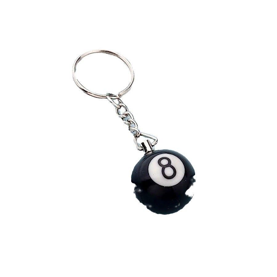 Billiards 8 Ball Keychain 25mm Black Plastic Chinese Style Pool Accessory For Players Compact Keyring Decor Art