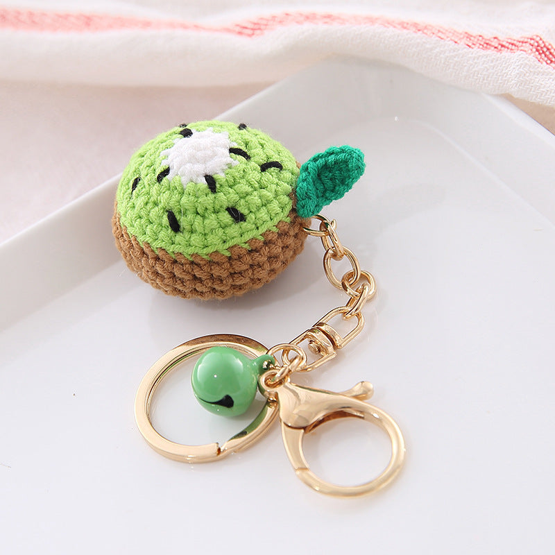 Fruit Keychain Cute Creative Key Chain With Plastic Design Fun Accessory For Keys Bags Peach Pendant Wool Ball