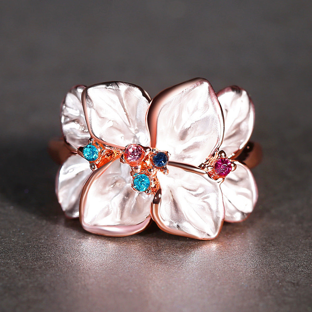 Geometric Design Copper Ring For Women Electroplated Jewelry European Inspired Fashion Accessory Timeless Style