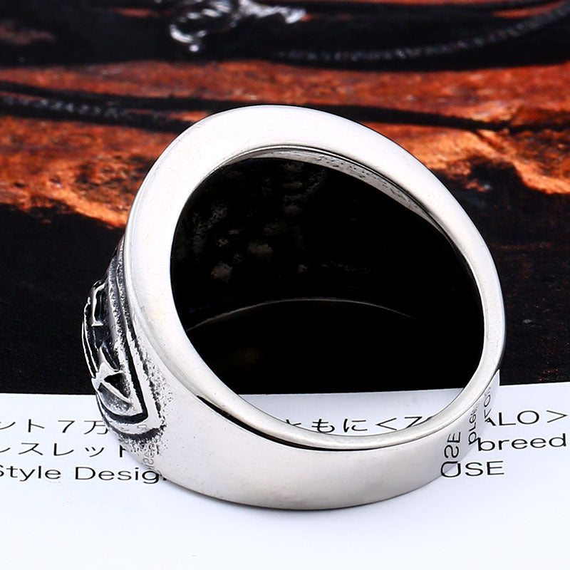 Mens Lion Head Alloy Ring European Style Jewelry Gift