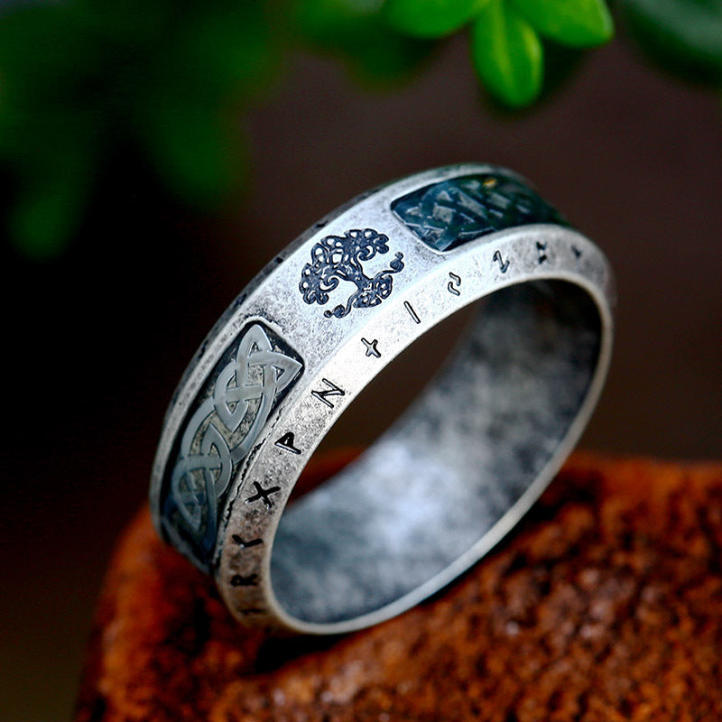 Vintage Tree Of Life Stainless Steel Ring
