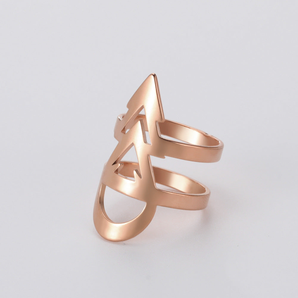 Arrow Ring Stainless Steel Unisex Jewelry Silver Rose Gold